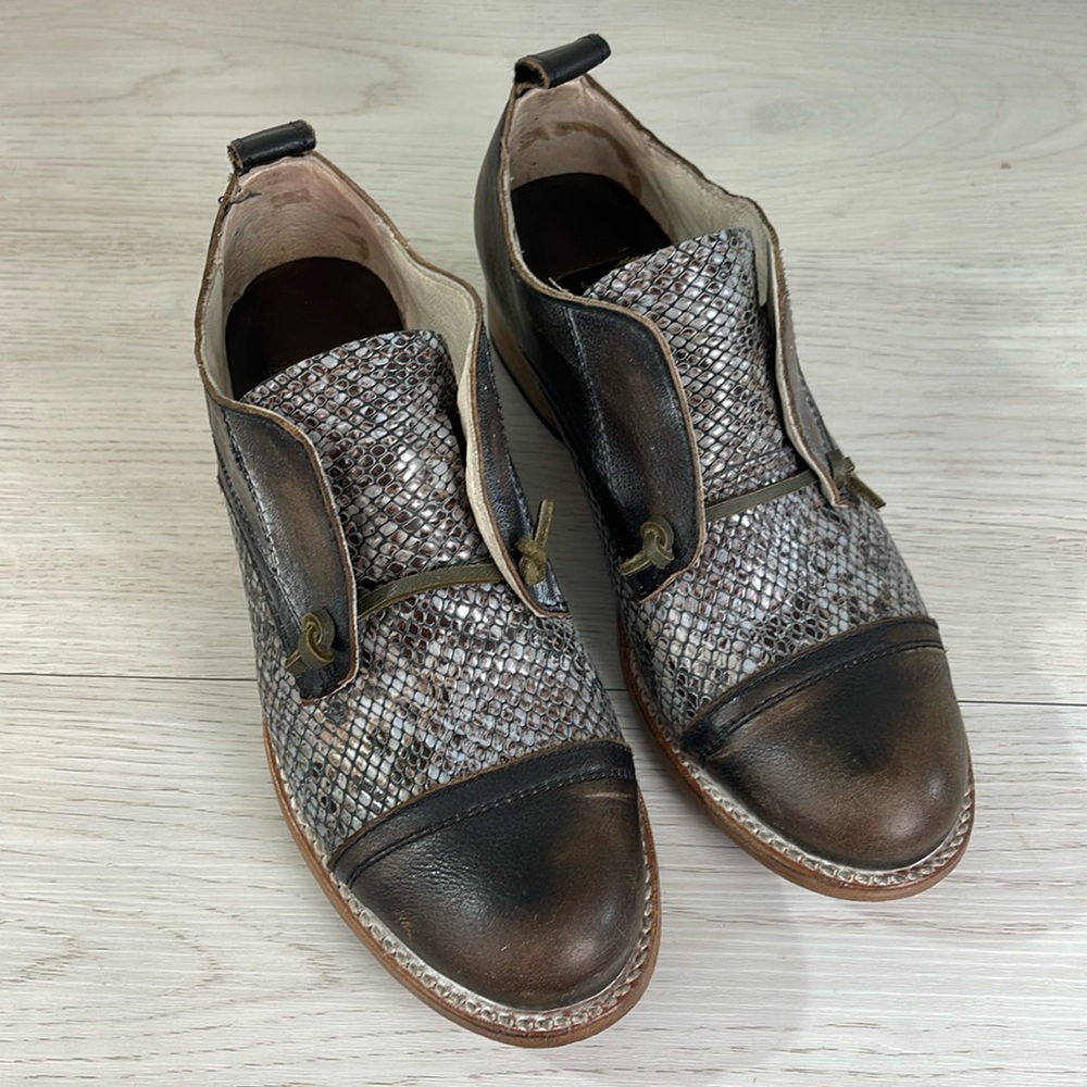 Freebird Mabel Distressed Snake Print Shoes